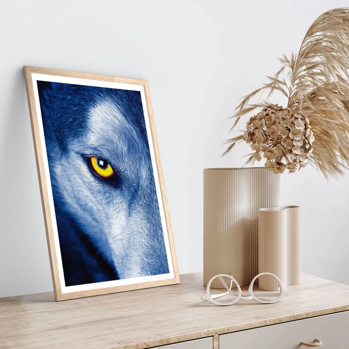 Póster en marco roble claro - La mirada hipnótica - 30x40 cm