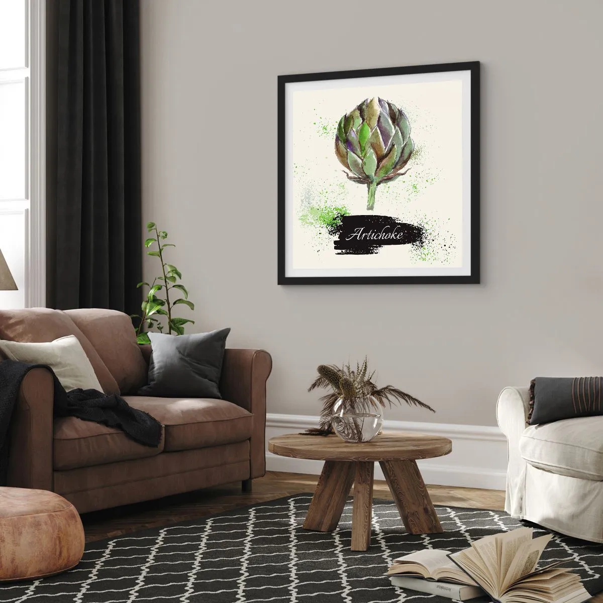 Póster en marco negro - El sabor del otoño - 50x50 cm