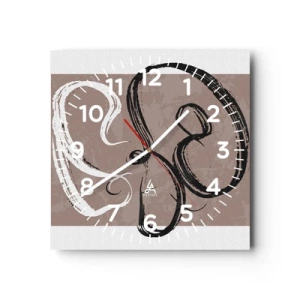 Reloj de pared - Reloj de vidrio - Composición: la búsqueda de la plenitud - 30x30 cm