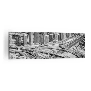 Cuadro sobre lienzo - Impresión de Imagen - Una vista aérea de Dubái - 160x50cm - Dubái: la ciudad imposible - Decoración de pared moderna para salón y dormitorio ARTTOR