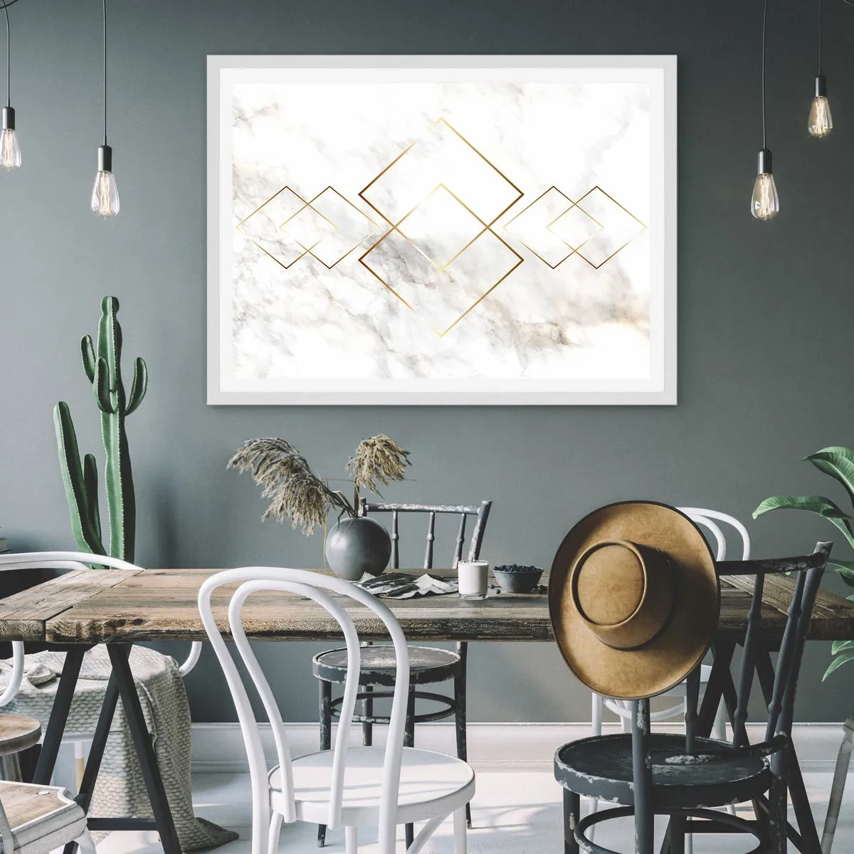 Póster en marco blanco - Una vista al infinito - 100x70 cm