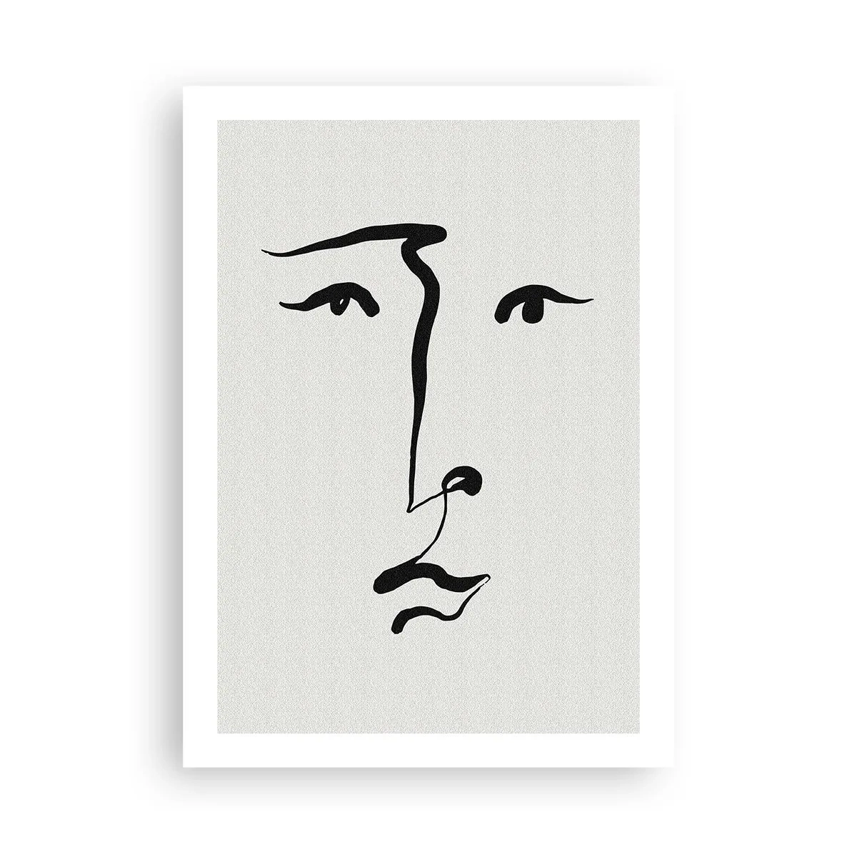 Póster - Ilustración minimalista de rostro con una sola pincelada - 50x70cm - Retrato en una línea - Decoración de pared moderna para salón y dormitorio ARTTOR