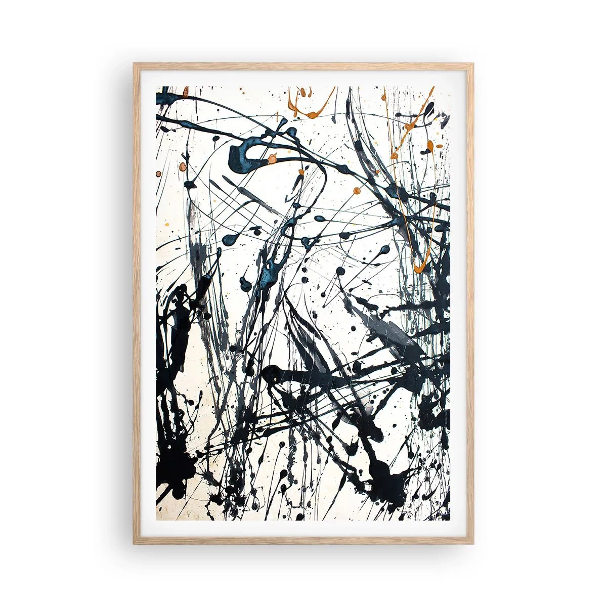 Póster en marco roble claro - Abstracción expresionista - 70x100 cm