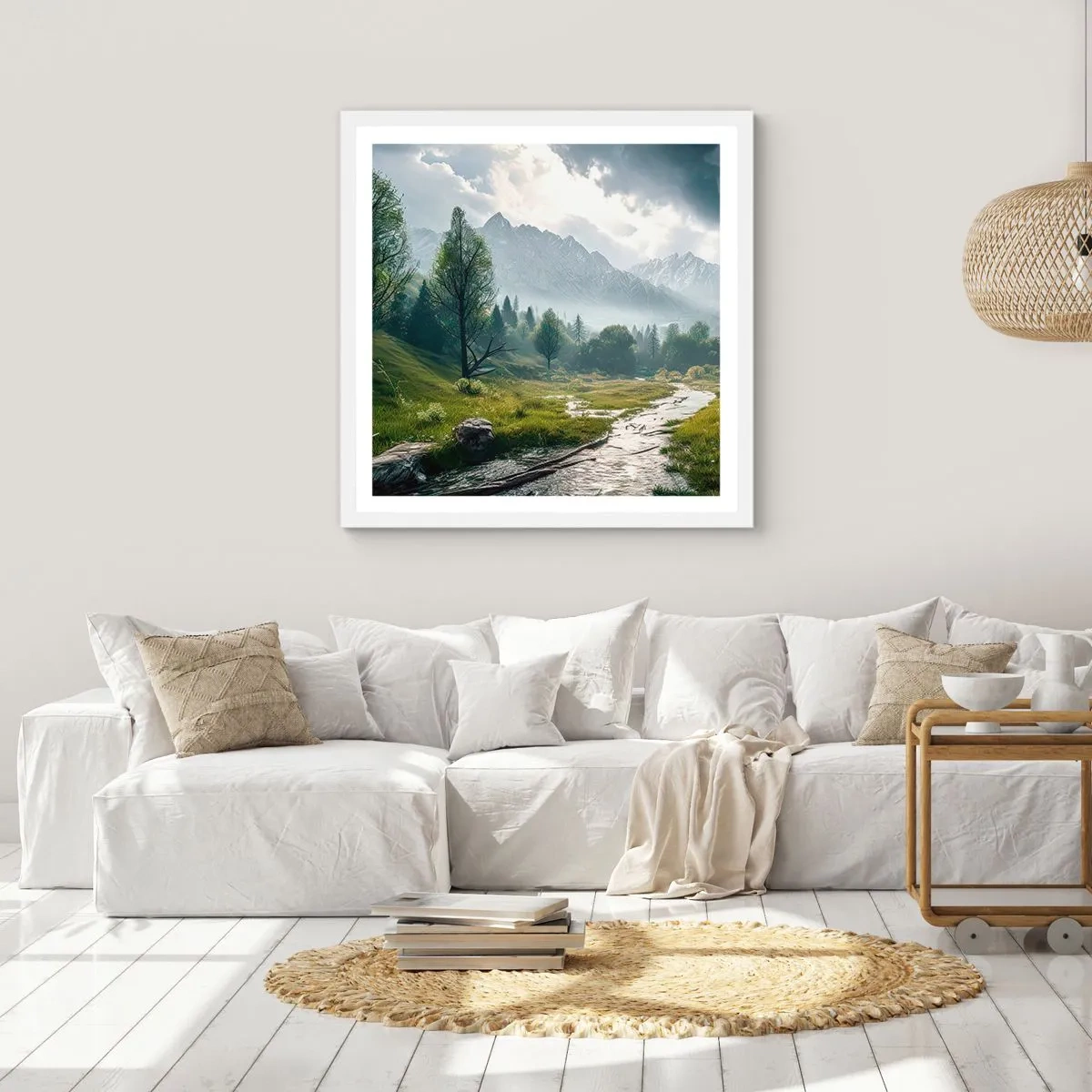 Póster en marco blanco - De ida y vuelta - 40x40 cm