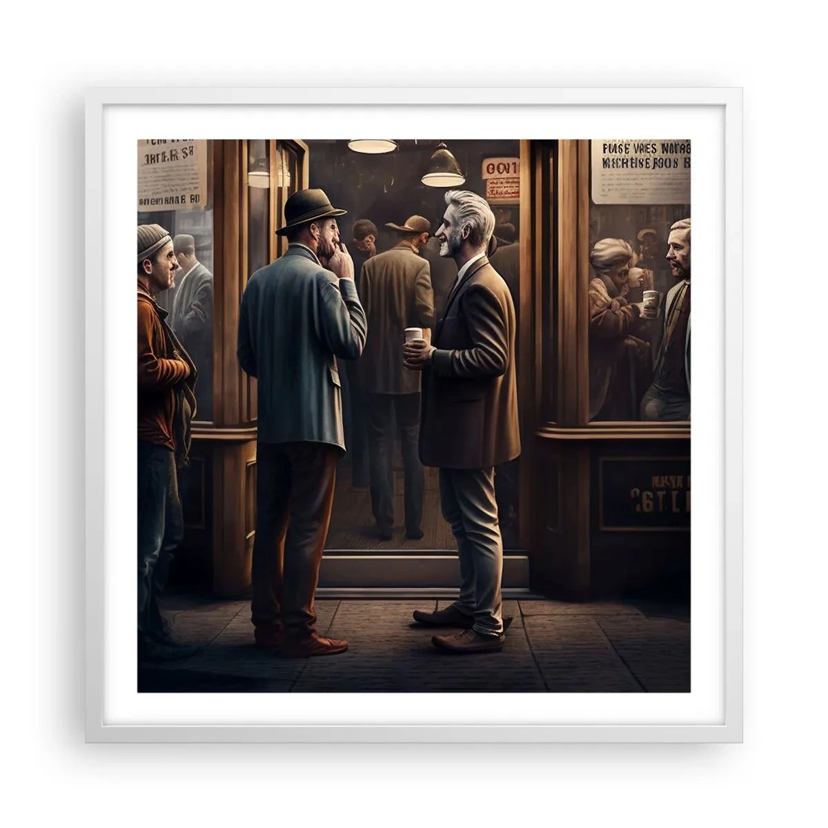 Póster en marco blanco - Un buen momento del día - 60x60 cm