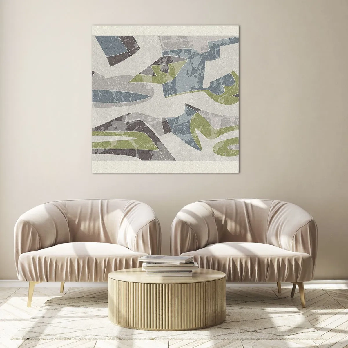 Cuadro sobre vidrio - Impresiones sobre Vidrio - Composición tras vidriera - 70x70 cm