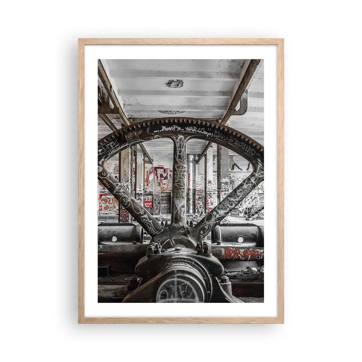 Póster en marco roble claro - La vida secreta de una fábrica - 50x70 cm