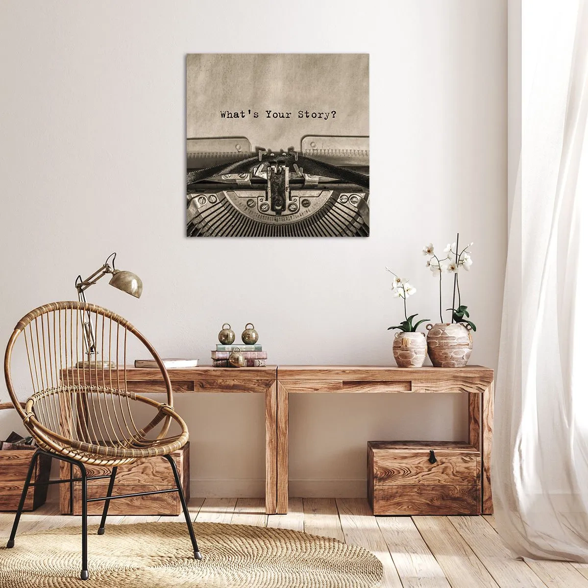 Cuadro sobre lienzo - Impresión de Imagen - Solo espero una respuesta - 60x60 cm