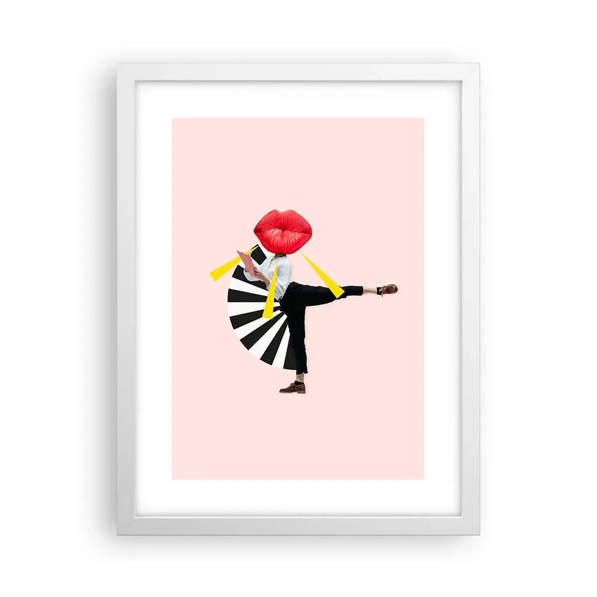 Póster en marco blanco - Arte pop surrealista - 30x40 cm