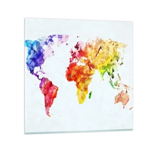 Cuadro sobre vidrio - Impresiones sobre Vidrio - Todos los colores del mundo - 50x50 cm