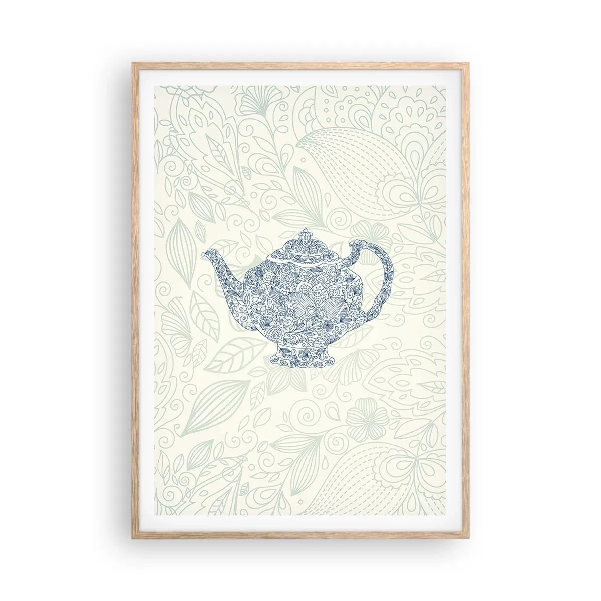 Póster en marco roble claro - El encanto del té - 70x100 cm