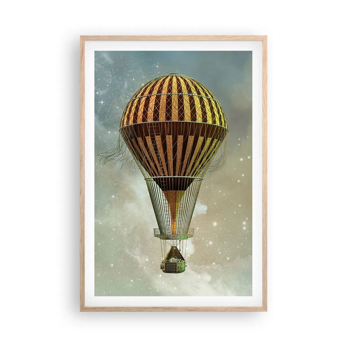 Póster en marco roble claro - Vuelos pioneros - 61x91 cm