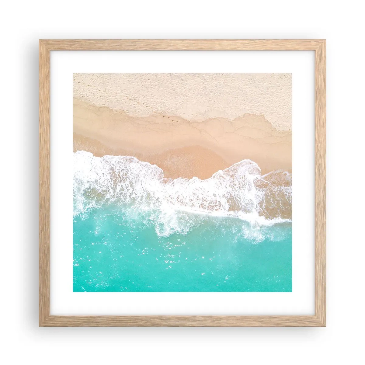 Póster en marco roble claro - Un toque acariciador - 40x40 cm