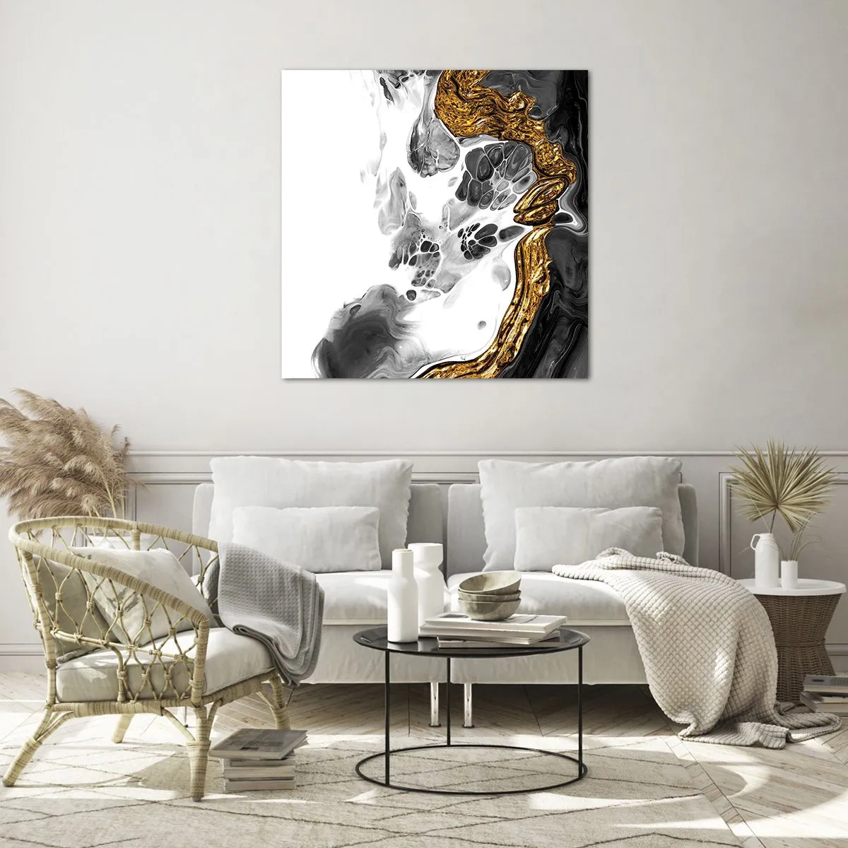 Cuadro sobre vidrio - Impresiones sobre Vidrio - Composición orgánica - 40x40 cm