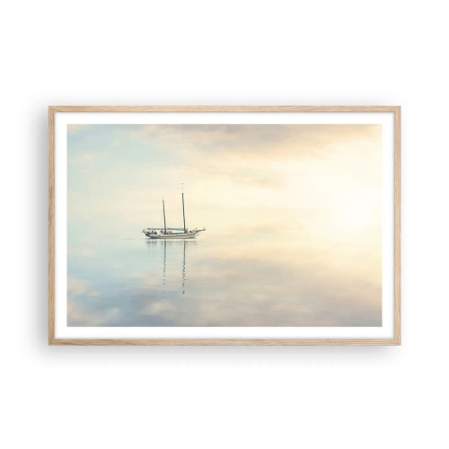 Póster en marco roble claro - En un mar de silencio - 91x61 cm