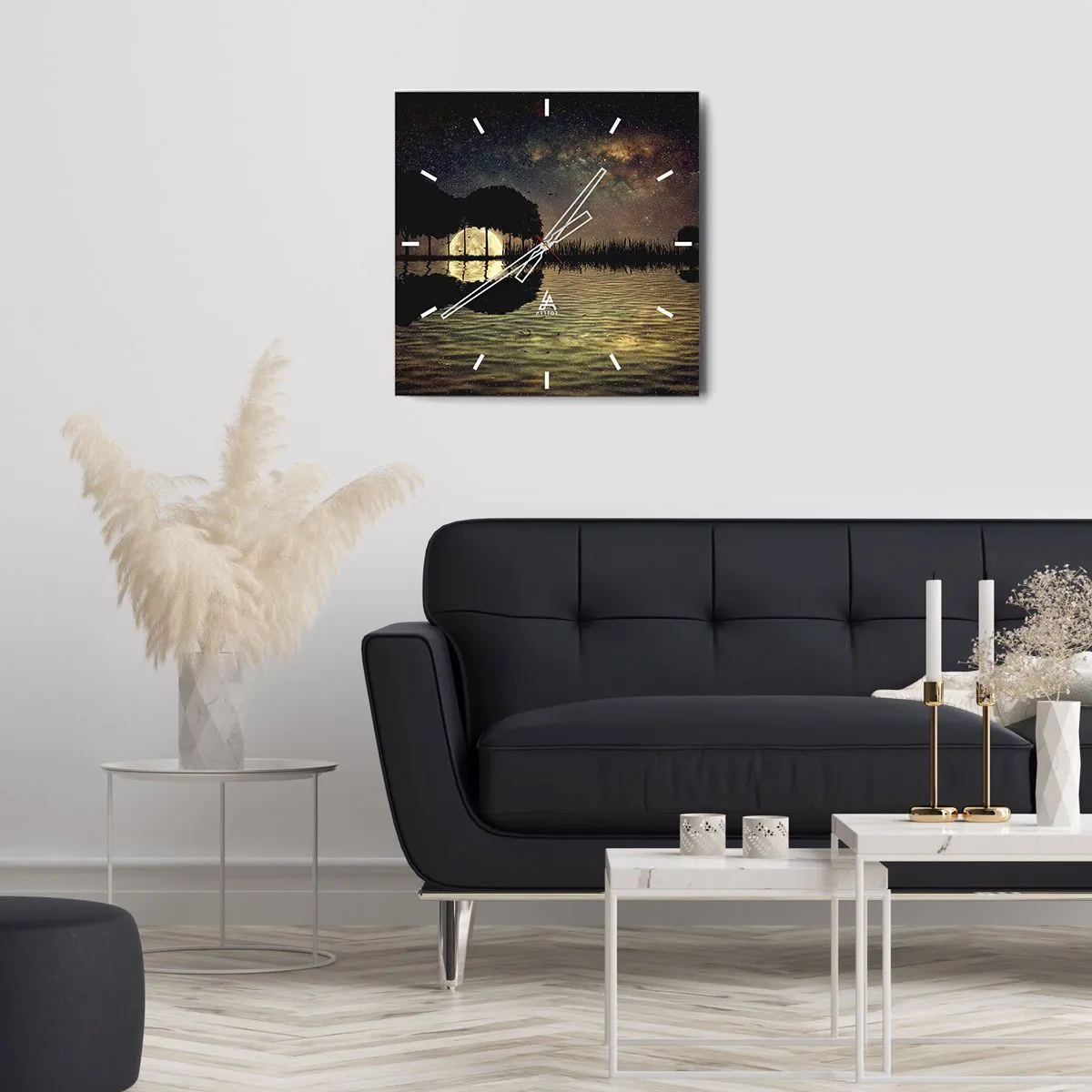 Reloj de pared - Reloj de vidrio - Noche en el fin del mundo - 30x30 cm