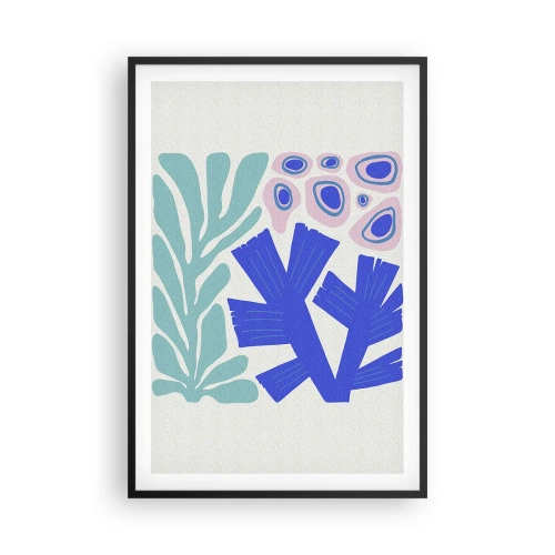 Póster en marco negro - Jardín submarino - 61x91 cm