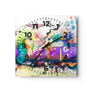 Reloj de pared - Reloj de vidrio - ¡No hay palabras! - 40x40 cm