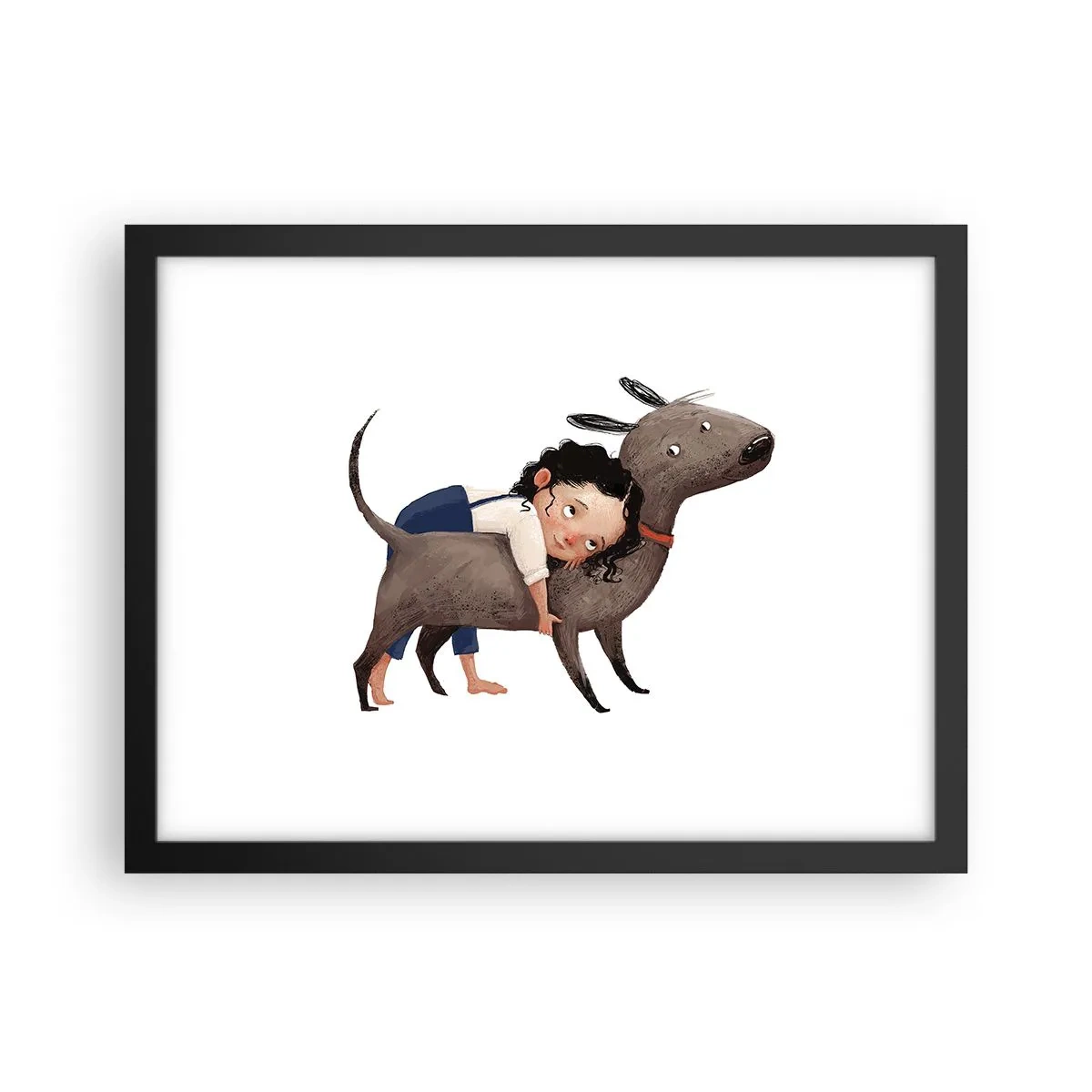 Póster en marco negro - Mejores amigos - 40x30 cm