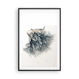 Póster en marco negro - Escuchando el susurro de un árbol - 61x91 cm