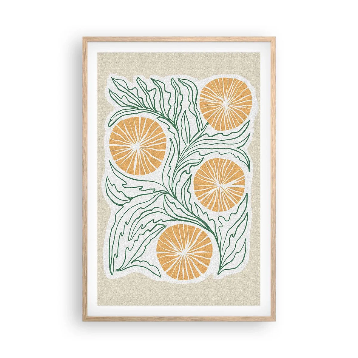 Póster en marco roble claro - Étnico con un toque de abstracción - 61x91 cm