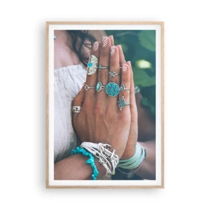 Póster en marco roble claro - Conocimiento interior - 70x100 cm