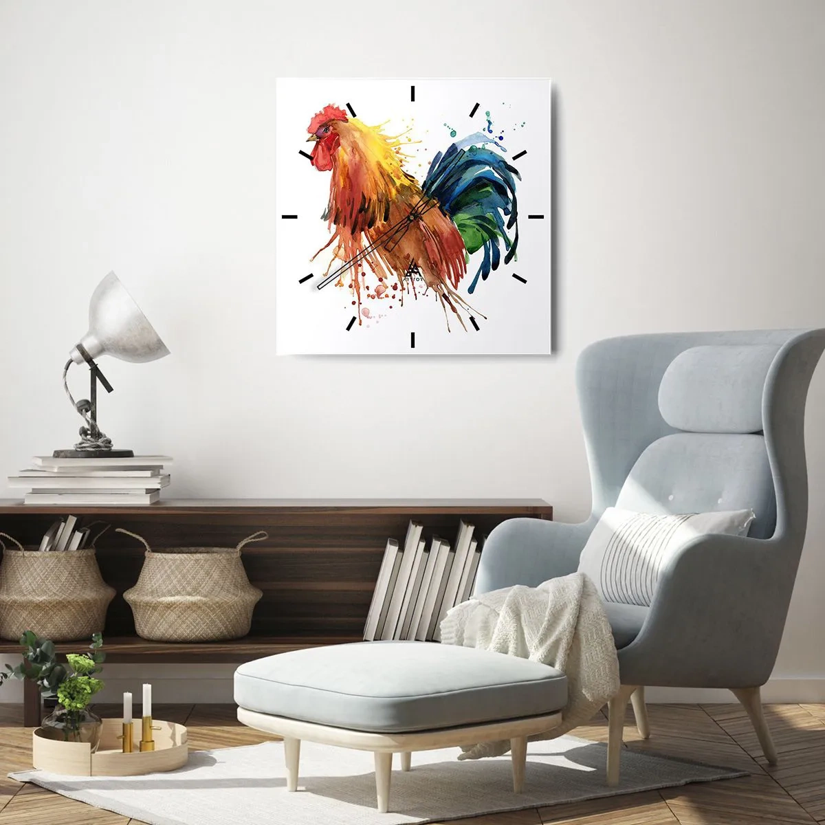 Reloj de pared - Reloj de vidrio - Un manto real, un orgullo real - 40x40 cm