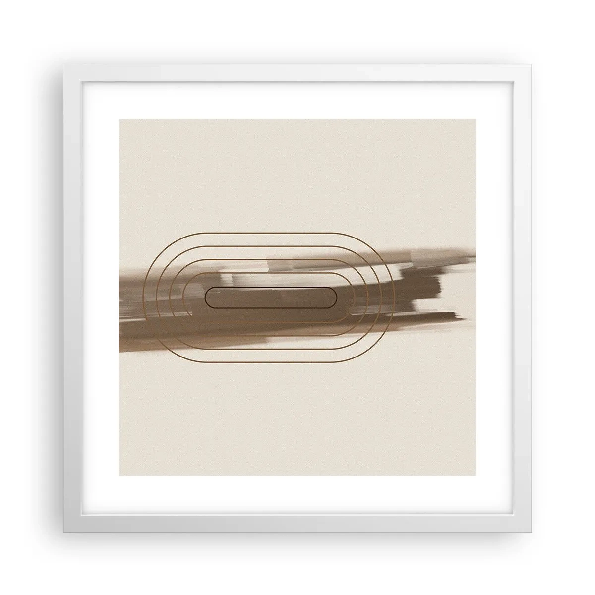 Póster en marco blanco - Un soplo de gris - 40x40 cm