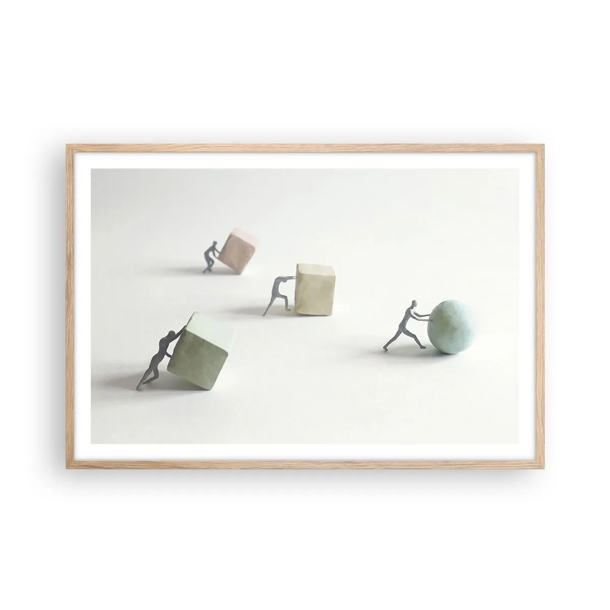 Póster en marco roble claro - El avance de la geometría - 91x61 cm