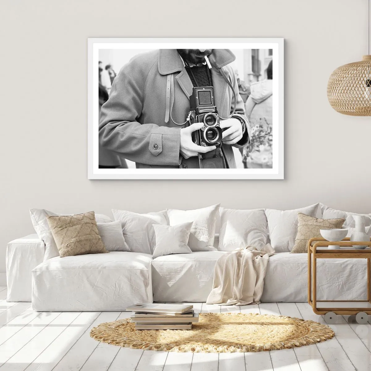 Póster en marco blanco - En estilo retro - 100x70 cm