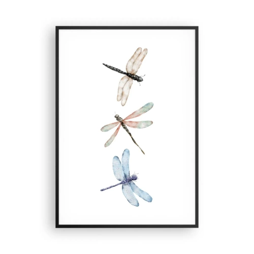 Póster en marco negro - Libélulas ingrávidas - 70x100 cm