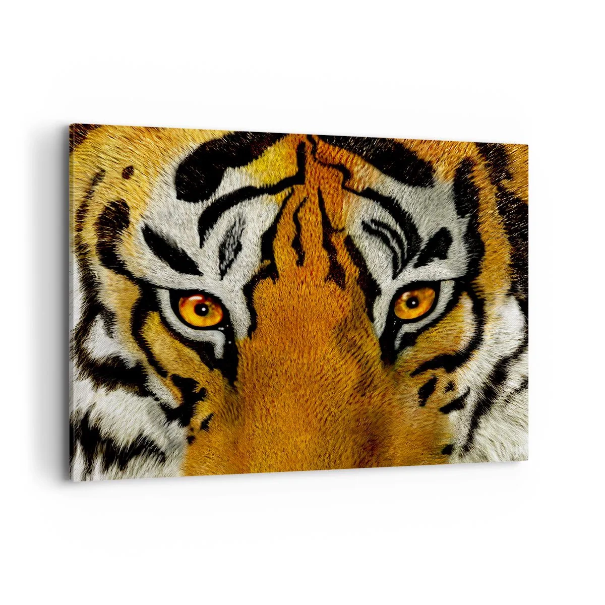 Cuadro sobre lienzo - Impresión de Imagen - Retrato en primer plano de un tigre con una mirada intensa. - 100x70cm - Amenazante y hermoso - Decoración de pared moderna para salón y dormitorio ARTTOR