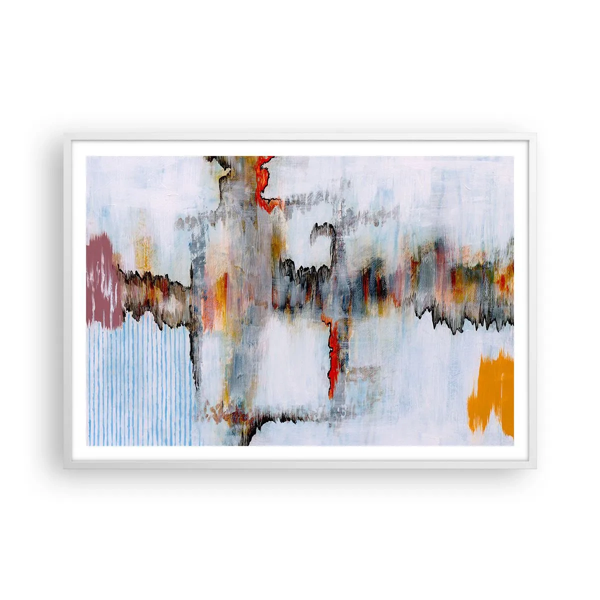 Póster en marco blanco - Abstracto sobre el agua - 100x70 cm