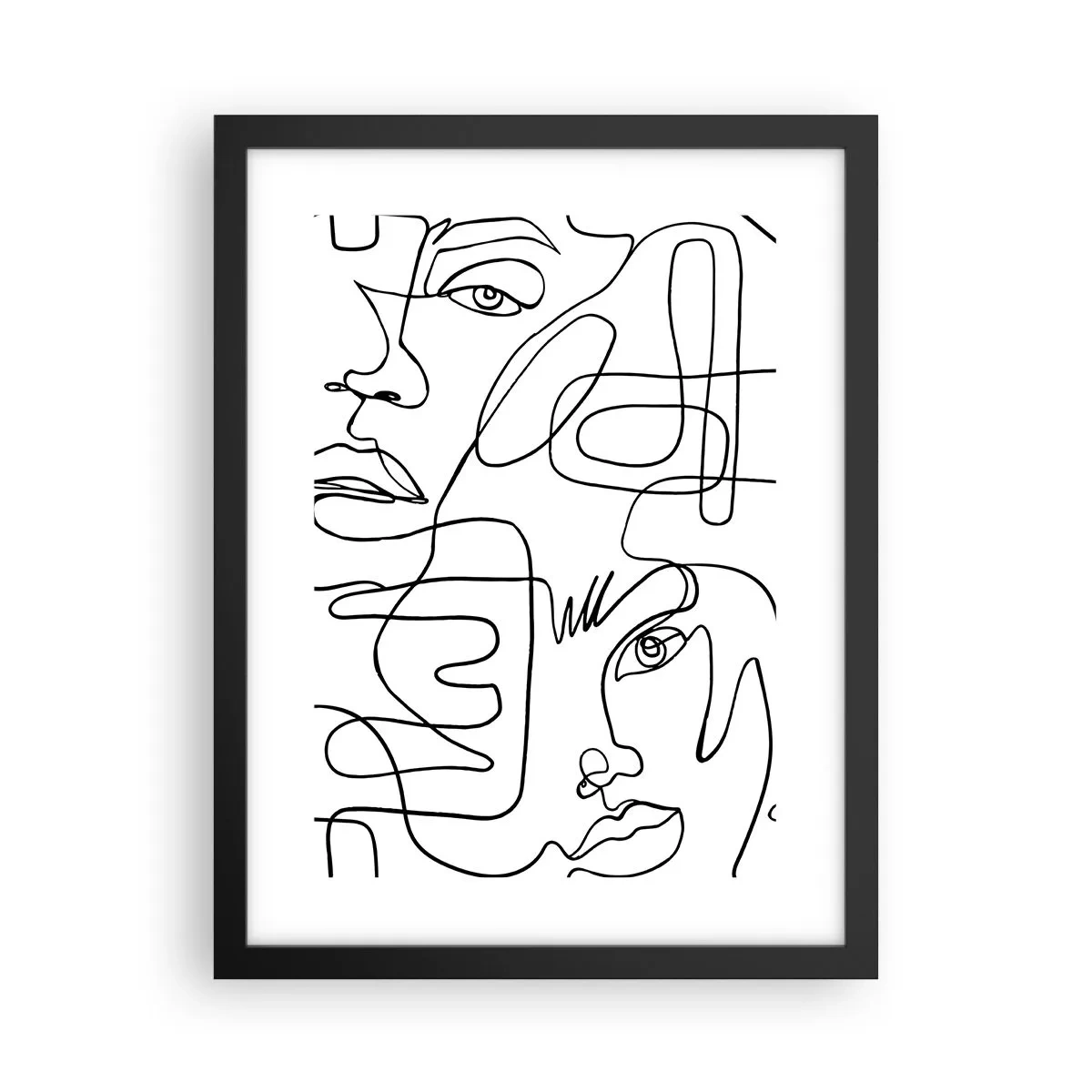 Póster en marco negro - Entre emociones enredadas - 30x40 cm