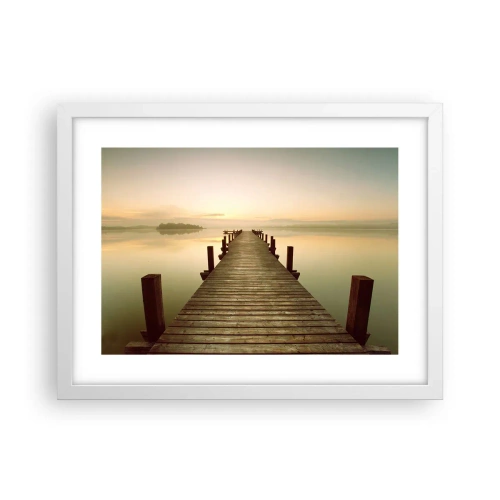 Póster en marco blanco - Antes del amanecer, al amanecer, la luz - 40x30 cm
