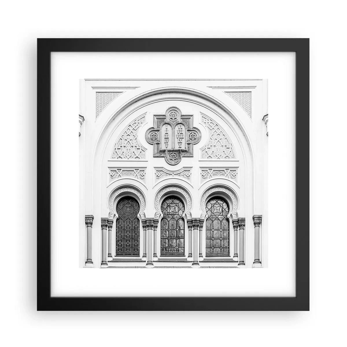 Póster en marco negro - En la frontera de las culturas - 30x30 cm