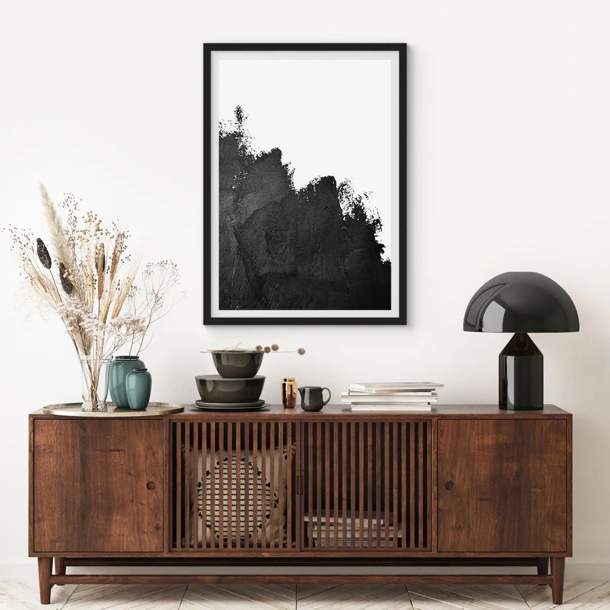 Póster en marco negro - Elementos: tierra - 50x70 cm