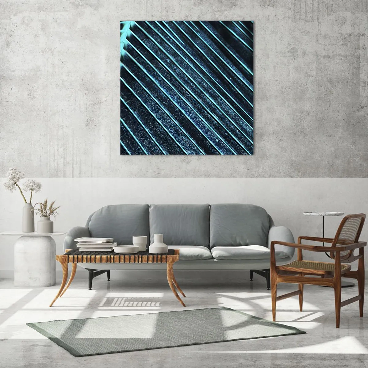 Cuadro sobre vidrio - Impresiones sobre Vidrio - La textura del verde - 30x30 cm