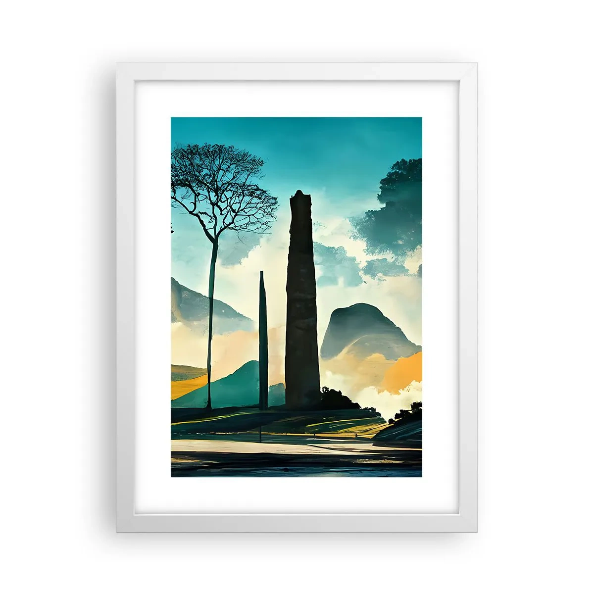 Póster en marco blanco - Cada vez a más altitud - 30x40 cm