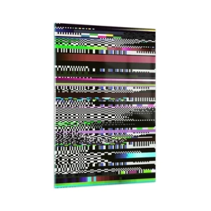 Cuadro sobre vidrio - Impresiones sobre Vidrio - Líneas y píxeles coloridos en un estilo abstracto. - 70x100cm - Una imagen de otra realidad - Decoración de pared moderna para salón y dormitorio ARTTOR