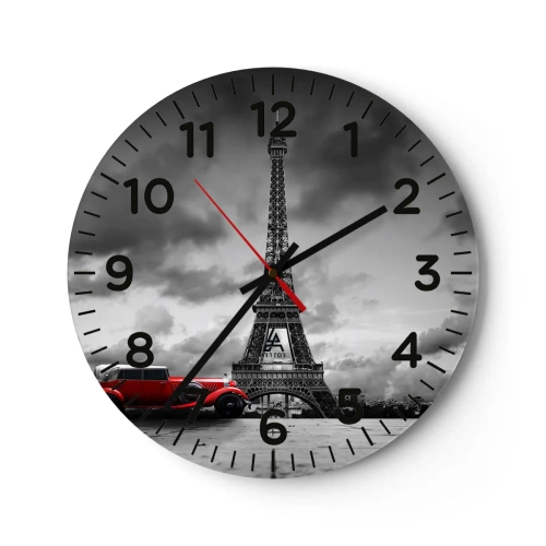 Reloj de pared - Reloj de vidrio - No hace mucho tiempo, en París - 40x40 cm