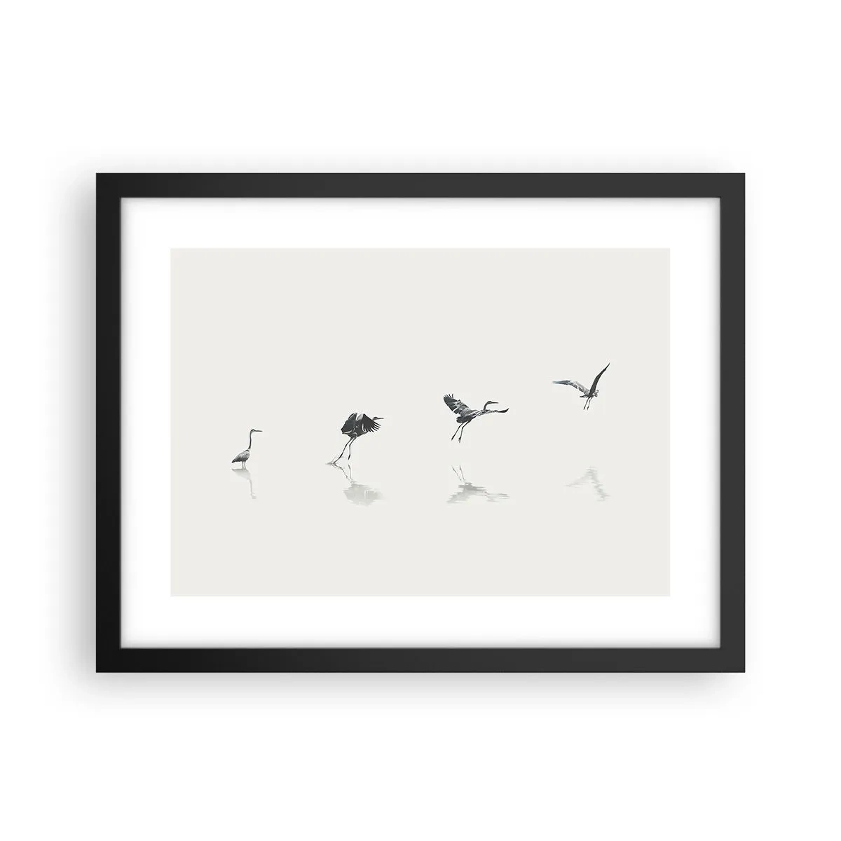 Póster en marco negro - Cuatro sencillos pasos para despegar - 40x30 cm