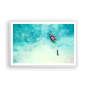 Póster en marco blanco - Porque en las playas de Zanzíbar, cuando las aguas se desbordan... - 91x61 cm