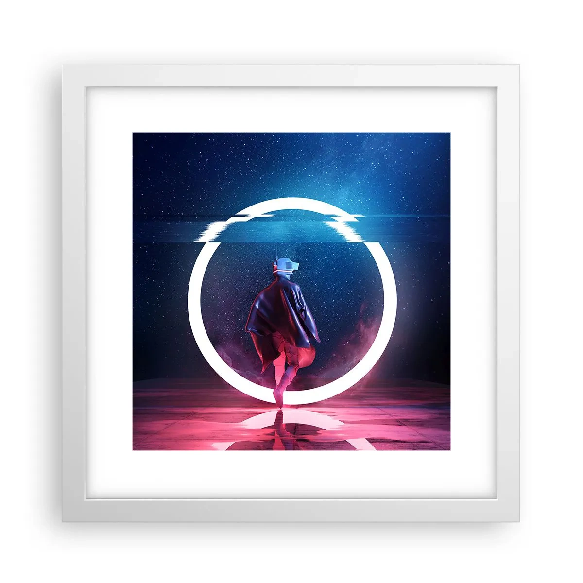 Póster en marco blanco - Entre mundos - 30x30 cm