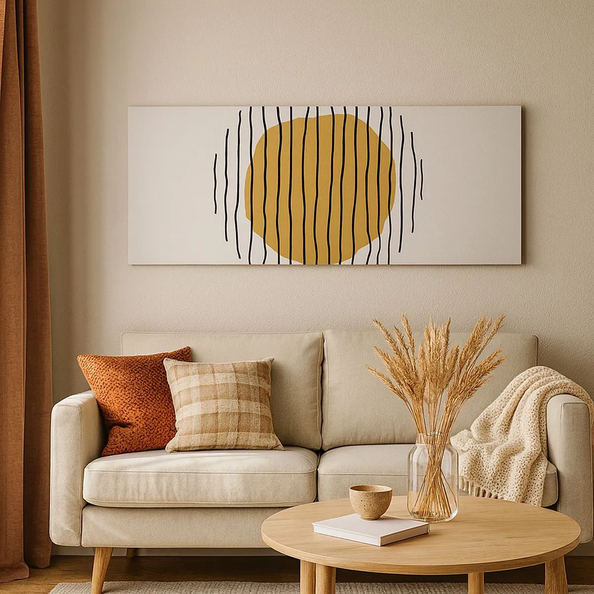 Cuadro sobre lienzo - Impresión de Imagen - Abstracción cálida - 100x40 cm