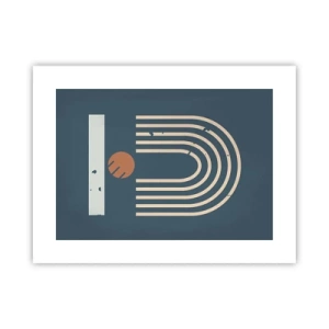 Póster - Geometría sobre azul marino - 40x30 cm