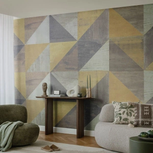 Fotomural Premium Canvas - El arte de los triángulos - Abstracción, Pedazo, triangulos - 250x175 cm