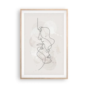 Póster en marco roble claro - En un abrazo - 61x91 cm