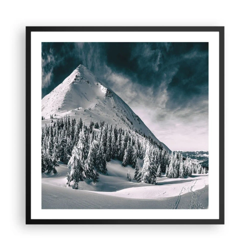 Póster en marco negro - Tierra de nieve y hielo - 60x60 cm