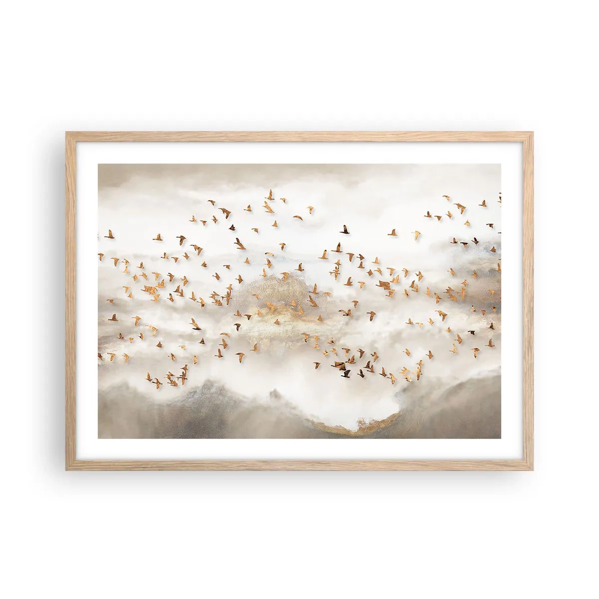 Póster en marco roble claro - Es hora... - 70x50 cm